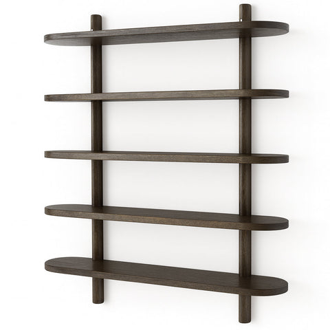 Juliet Wandregal in Räuchereiche mit 5 Böden H:140 x B:22 x B:75 cm