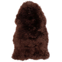 Echtes neuseeländisches Lammfell, langhaarig – Braun, 95 × 65 cm