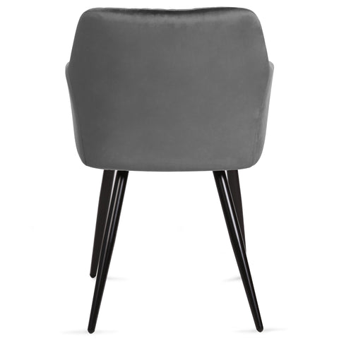 Carlo Esszimmerstuhl - Grauer Samt mit Armlehnen