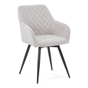 Carlo Armlehnstuhl/Drehstuhl - Beige, mit 360-Grad-Drehfunktion