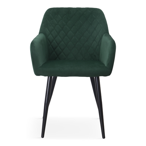Carlo Armlehnstuhl/Polsterstuhl - Dunkelgrün, Samt