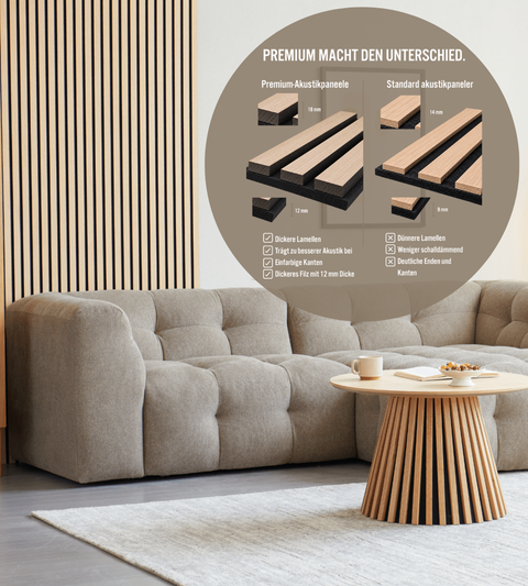 Muster einer Akustikpaneel aus schwarzem Eichenfurnier 150 x 120 mm