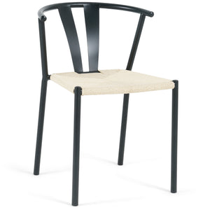 Shila Esszimmerstuhl - schwarz mit Geflechtsitz