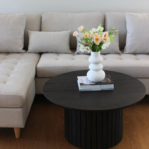 Lulu – Ecksofa, Rechts und Links wendbar, helles beige- L: 215 x T: 83 x H: 78 cm