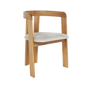 Rebecca - Esszimmerstuhl aus Eichenholz mit gepolstertem Sitz in Beige