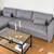 Brandy – Sofa mit Chaiselongue, rechts und links Wendbar, grau - L: 290 x T: 96 x H: 80 cm