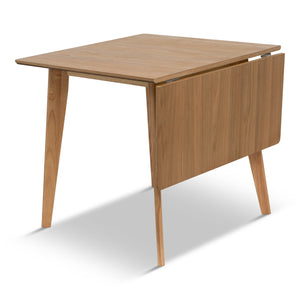 Ezra - Klapptisch aus Eiche mit Verlängerungsplatten aus lackiertem Eichenfurnier - 80/120 x 80 cm