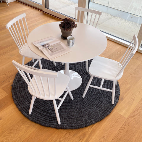 Zander - Runder weißer Esstisch mit Trompetenfuß - Ø90 cm