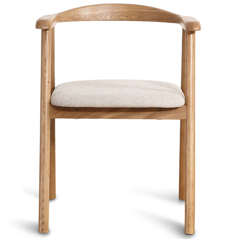 Jocelyn Esszimmerstuhl aus Eiche mit beige gepolsterter Sitzfläche