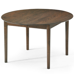 Liam runder Esstisch in geräuchertem Eichenfurnier mit Auszug 120/160/200 cm - Inklusive 2 Zusatzplatten