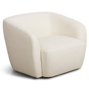Melisa - Sessel aus weißem Bouclé B: 104 T: 82 H:66 cm