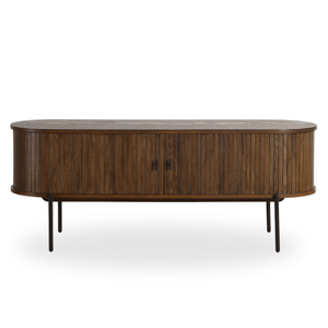 Florence Jalousi TV-Tisch mit Lamellen in geräucherter Eiche 138x40x55 cm.