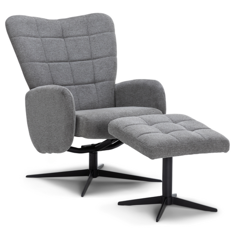 Alfred Sessel Mit Kippfunktion Und Fußhocker, grau