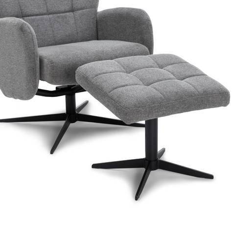 Alfred Sessel Mit Kippfunktion Und Fußhocker, grau
