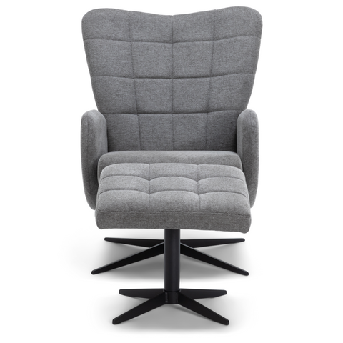 Alfred Sessel Mit Kippfunktion Und Fußhocker, grau