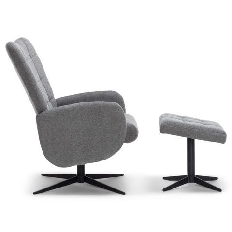 Alfred Sessel Mit Kippfunktion Und Fußhocker, grau