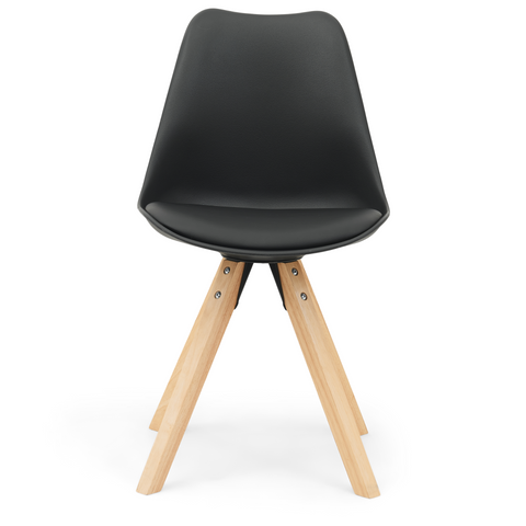 Aria Esszimmerstuhl schwarz mit Holzbeinen