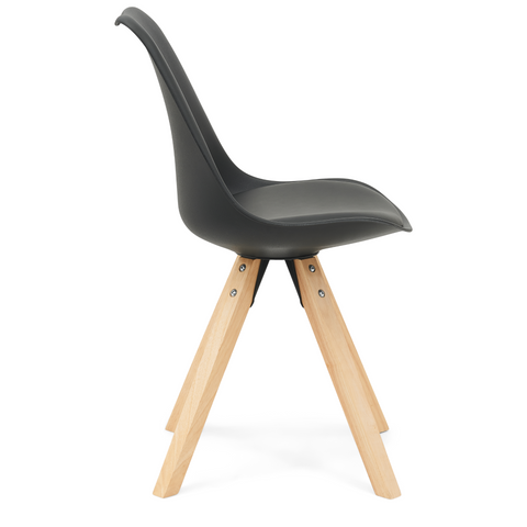 Aria Esszimmerstuhl schwarz mit Holzbeinen