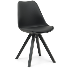 Aria Esszimmerstuhl schwarz mit schwarzen Holzbeinen