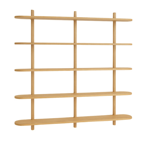 Juliet Eiche Wandregal mit 5 Böden H:140 x T:22 x B:130 cm