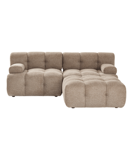 Lilie - modulares Sofa in Sandfarbe mit 2 Modulen und rechts- oder linksseitiger Chaiselongue - L: 190 x T: 190 x H: 64 cm