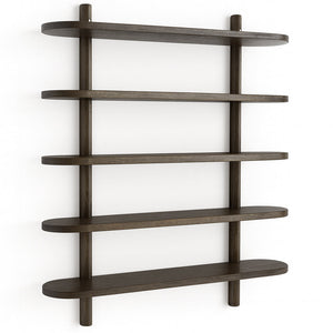 Juliet Wandregal in Räuchereiche mit 5 Böden H:140 x B:22 x B:75 cm