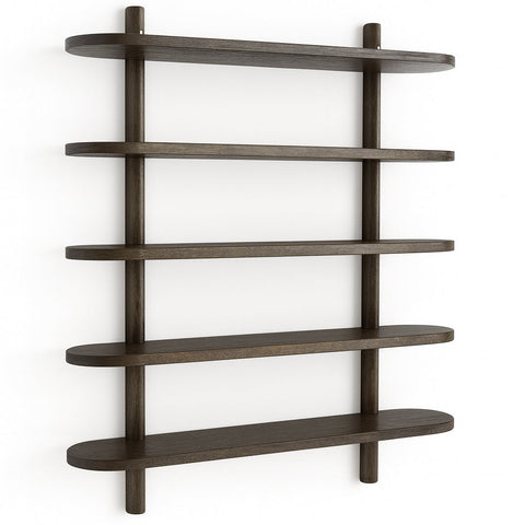 Juliet Wandregal in Räuchereiche mit 5 Böden H:140 x B:22 x B:75 cm