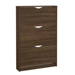 Livo Schuhschrank mit 3 Klappen in Räuchereiche-Optik