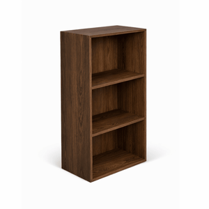 Rumi Wandregal mit drei Fächern 33x20x66 cm Eiche geräuchert inkl. Wandhalterungen