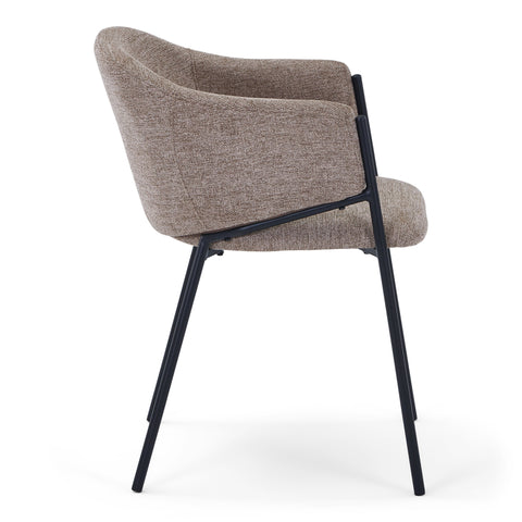 Carolina Esszimmerstuhl aus sandfarbenem Stoff