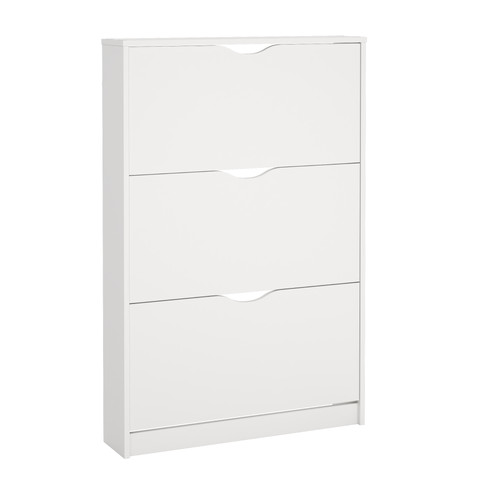 Livo Schuhschrank mit 3 Klappen in weiß