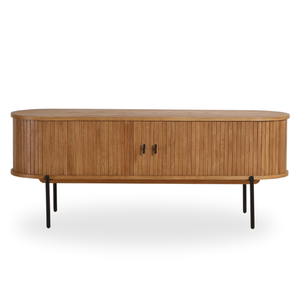 Florence Jalousi TV-Tisch mit Lamellen in Eiche 138x40x55 cm