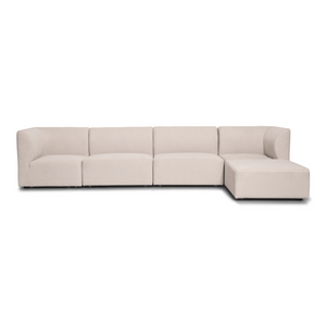 Emilia Modulsofa in Beige, 4 Module mit rechter und linker Chaiselongue L: 328 x T: 158 x H: 72 cm