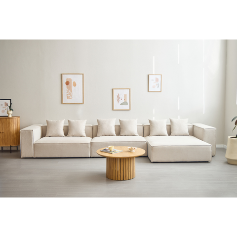 Hailey - Sitzelement für Modulsofa, Eckmodul in Beige L: 100 X T: 100 X H: 65 Cm