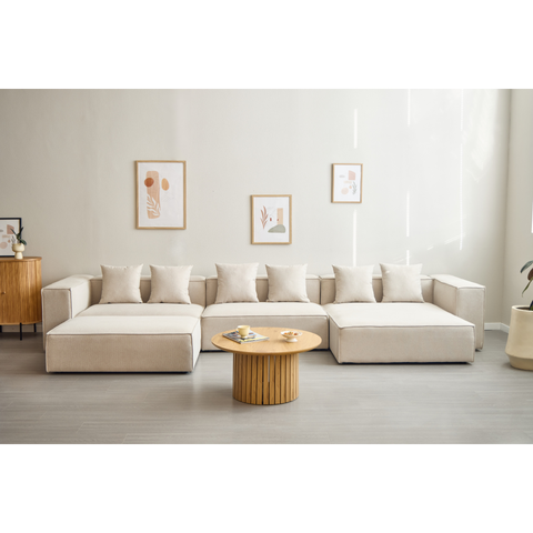 Hailey pouf in beige 121 x 74 cm
