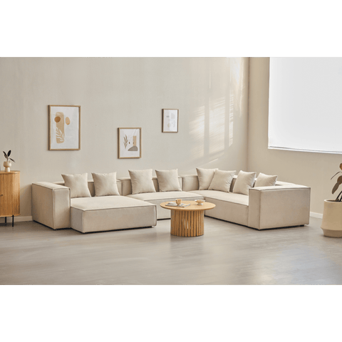 Hailey - Sitzelement für Modulsofa, Eckmodul in Beige L: 100 X T: 100 X H: 65 Cm