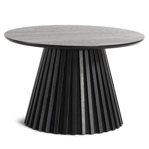 Lewis Lamellen-Couchtisch in schwarzer Eichenoptik Ø70 cm