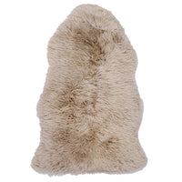 Echtes neuseeländisches Lammfell, langhaarig – Beige, 95x65 cm