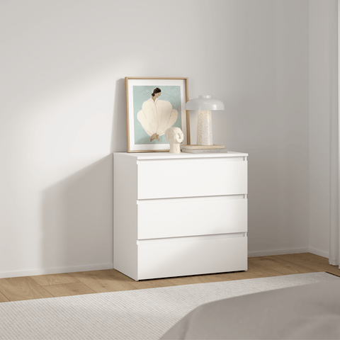 Maise Kommode 70x70x41 cm mit 3 Schubladen in weiß