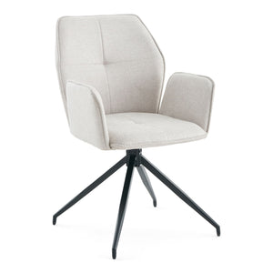 Minna Esszimmerstuhl - beiger Stoff mit Drehfunktion