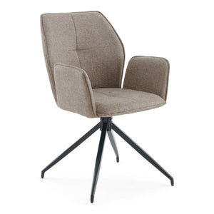 Minna Esszimmerstuhl - sandfarbener Stoff mit Drehfunktion