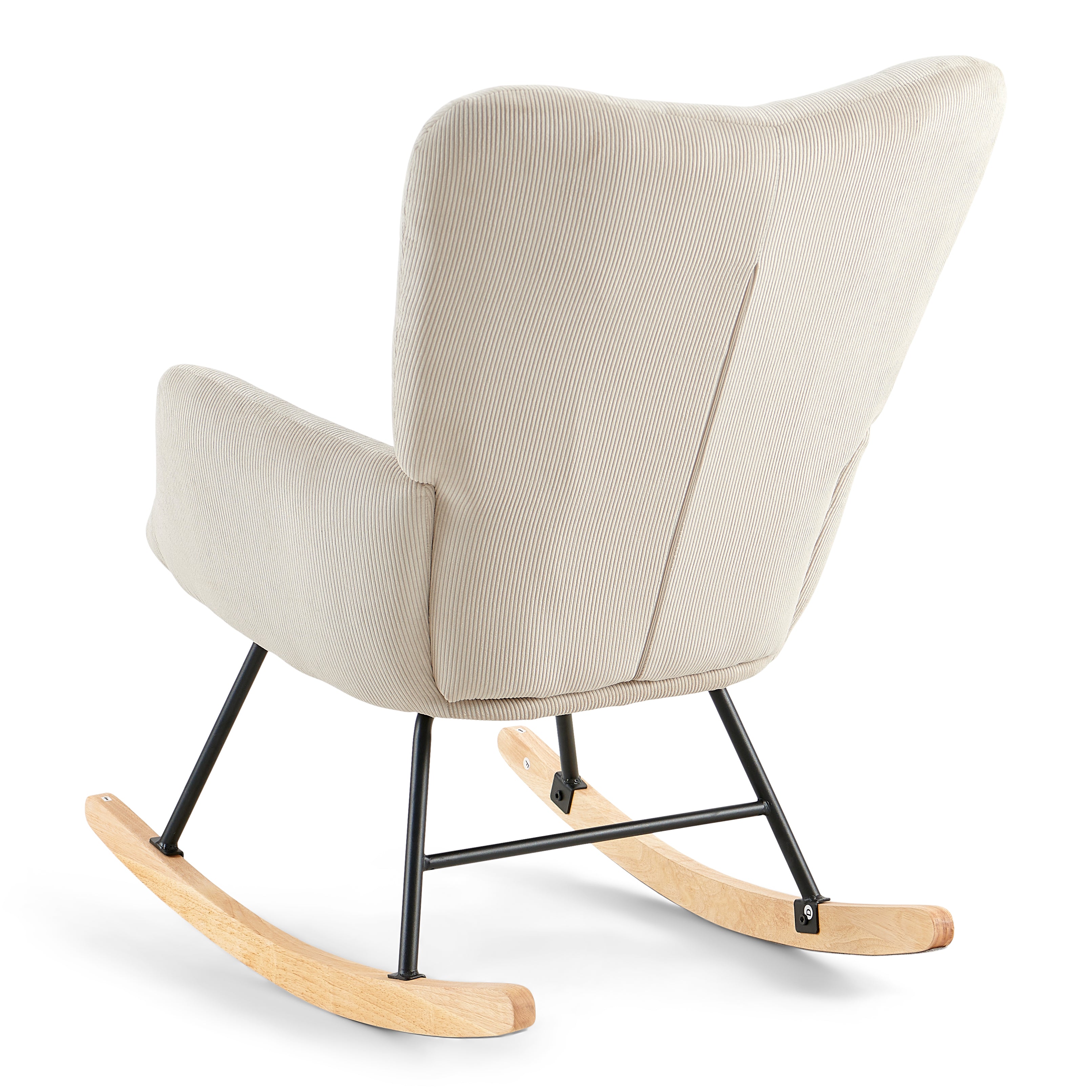 Allison Schaukelstuhl mit Armlehnen - beige Samt– nimarahome.de