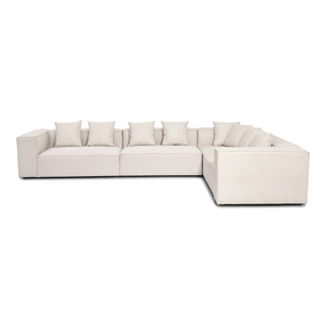 Hailey - Ecksofa, Modulsofa in Beige mit 4 Modulen (Option 2) L: 368 X T: 247 X H: 65 cm