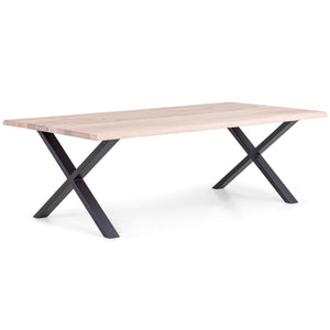 Susan - Esstisch, Eiche Massiv, Weißgeölt, 240x95 cm (Vorbereitet Für Ansteckplatten)