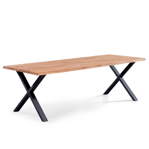 Susan - Esstisch, Eiche Massiv, Naturöl, 240x95 cm (Vorbereitet Für Ansteckplatten)