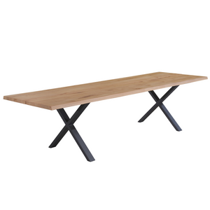 Susan - Esstisch, Eiche Massiv, Naturöl, 300x95 cm (Vorbereitet Für Ansteckplatten)