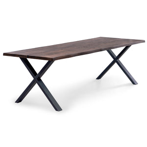 Susan - Esstisch, Eiche Massiv, Räuchereiche, 240x95 Cm (Vorbereitet Für Ansteckplatten)