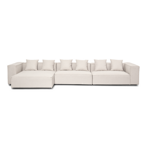 Hailey - Modulsofa mit Récamiere, links in Beige mit 3 Elemente L: 415 X T: 148 X H: 65 cm