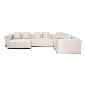 Hailey - Wohnlandschaften, Modulsofa in Beige mit 4 Elemente - Chaiselongue, links L: 368 X T: 247 X H: 65 cm
