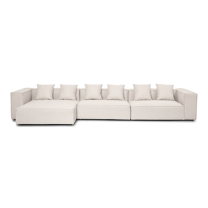 Hailey - Modulsofa mit Récamiere, links in Beige mit 3 Elemente L: 415 X T: 148 X H: 65 cm